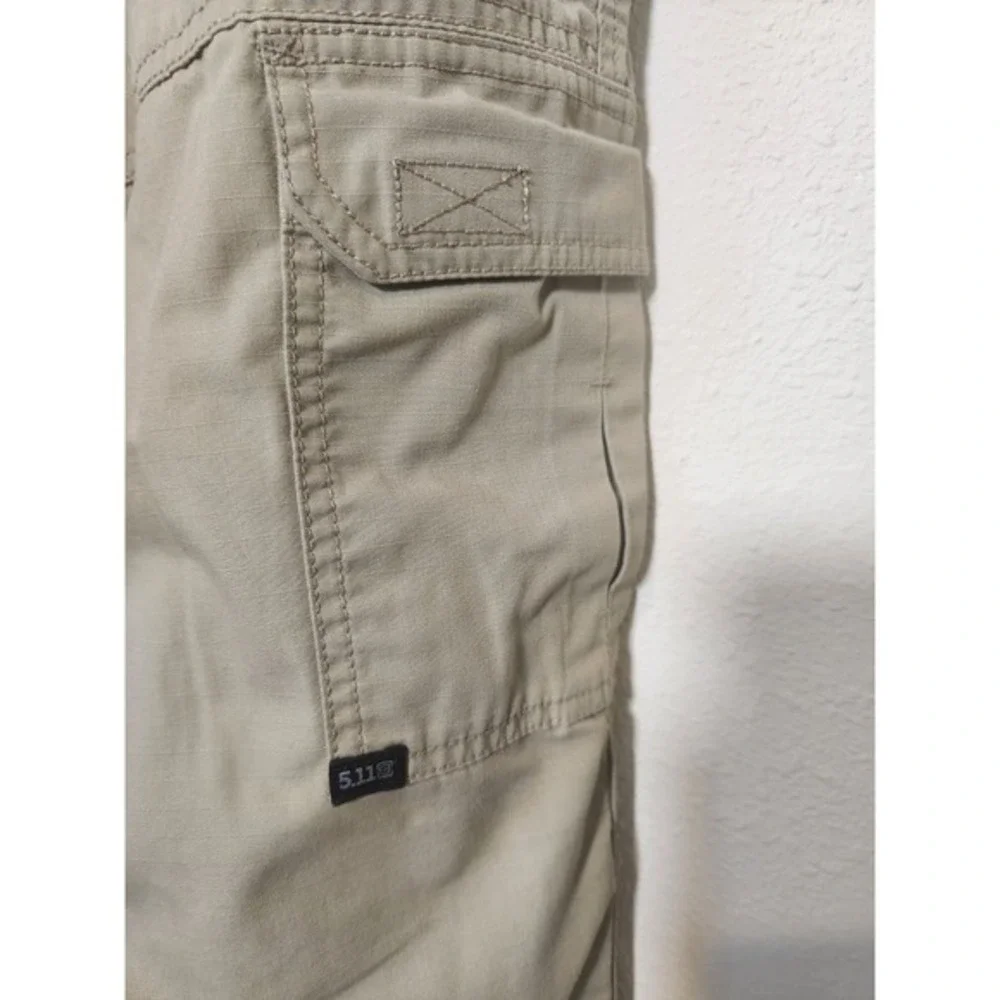 5.11 Tactical Series Cargo Military Pants Mens Khaki Elastic Waist 36x30 Pockets